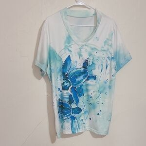 Blue Graphic Short Sleeve T-Shirt
